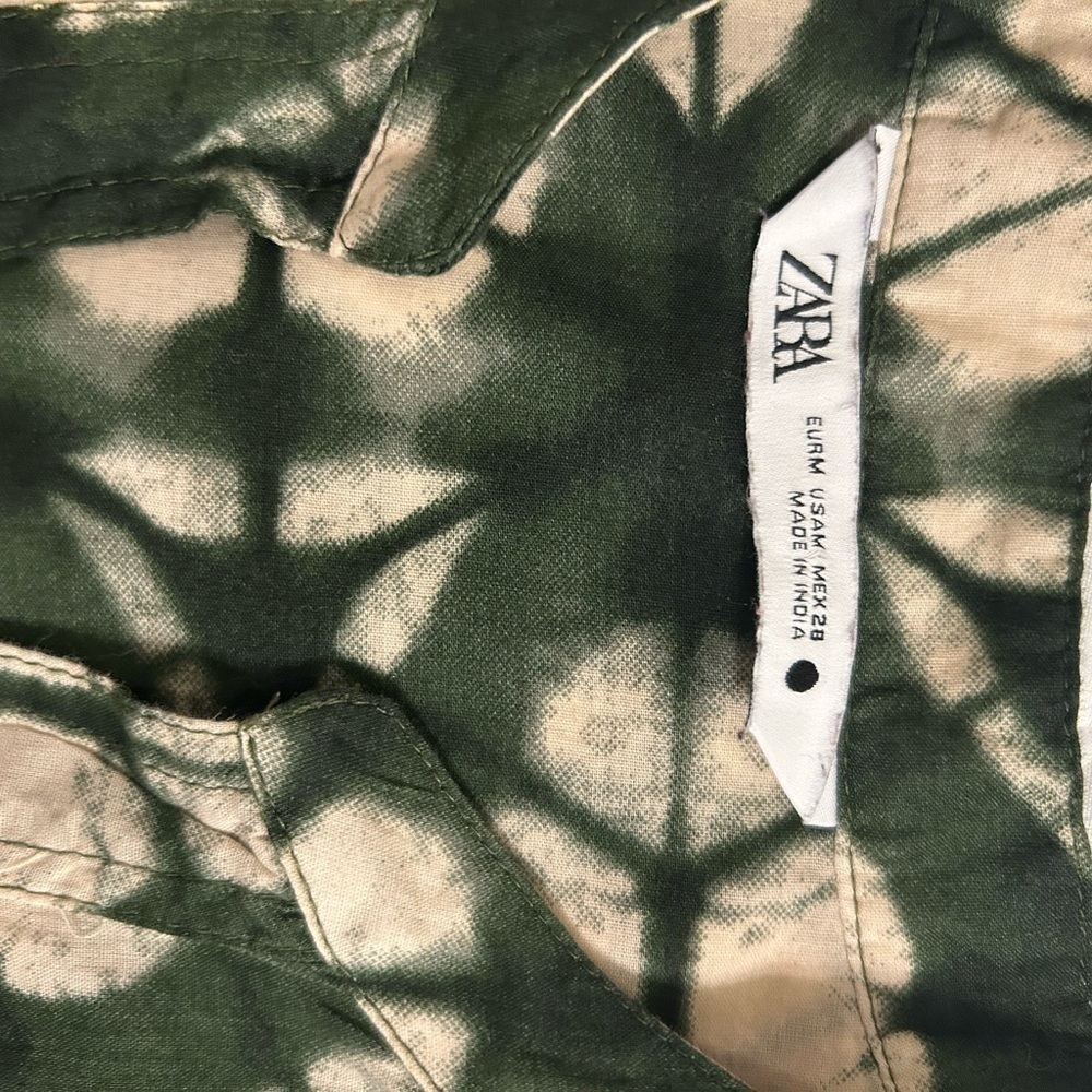 ZARA Green Abstract Print Midi Shirt Dress – Size M – Perfect Condition - Picture 8 of 10